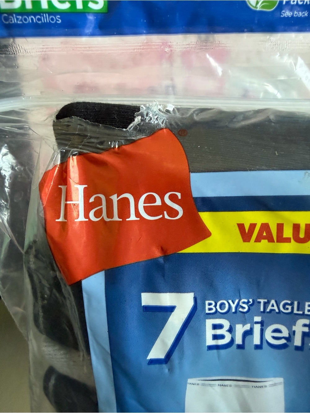 Hanes Boys' Tagless Briefs Value Pack - Black, Gray, Blue, Tan - Picture 2 of 4